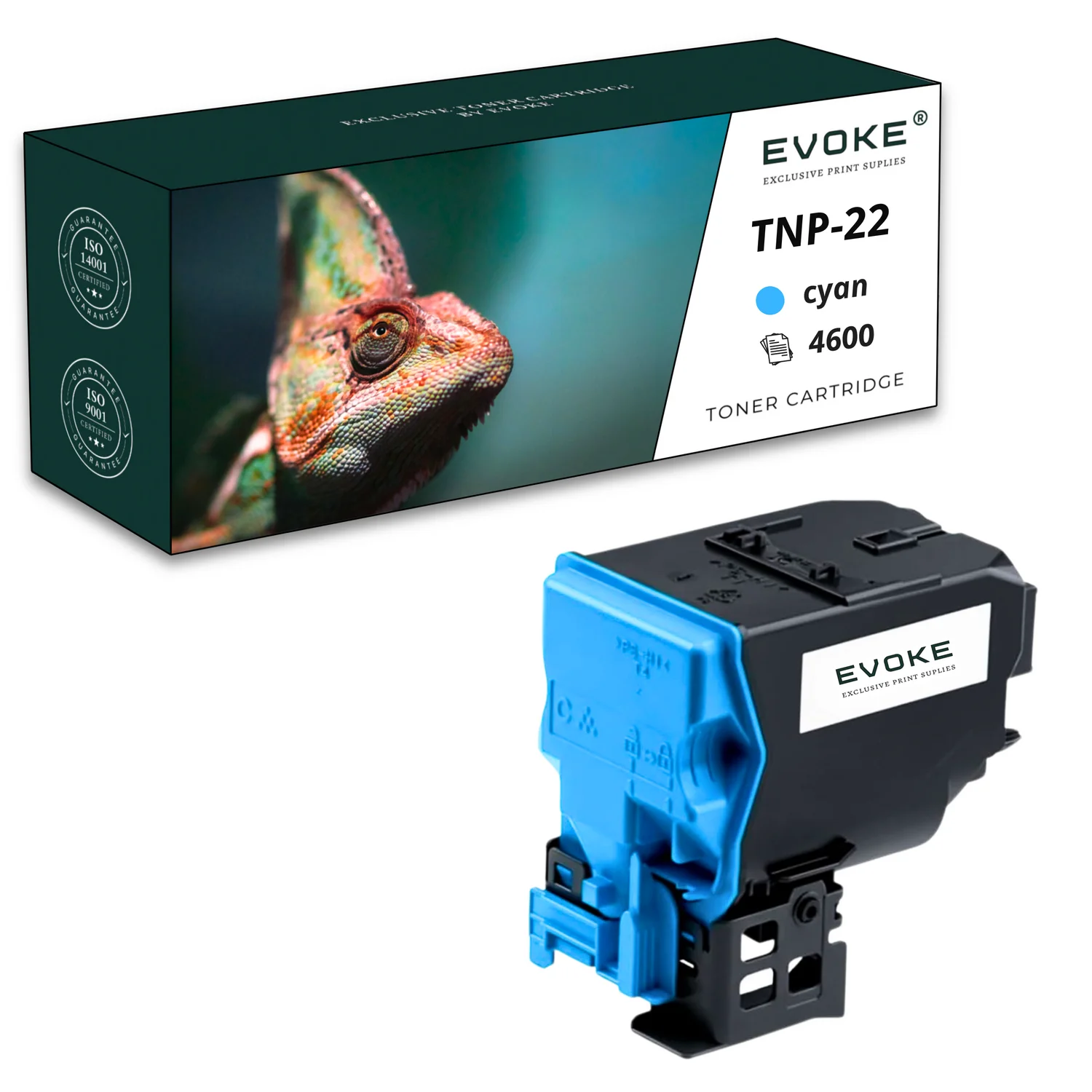 Evoke Compatibele Toner voor Konica Minolta Tnp-22C Tnp22C Tnp-22 Tnp22 A0X5452 Cyaan 4600 Pagina's Minolta Bizhub C35 C35P