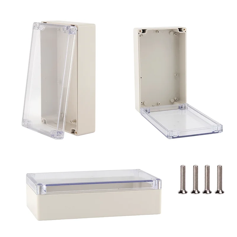 Scatola di giunzione impermeabile tipo F Custodia in plastica ABS Copertura grigia/trasparente IIP67 Monitor sicuro per pulsante di accensione elettronico esterno