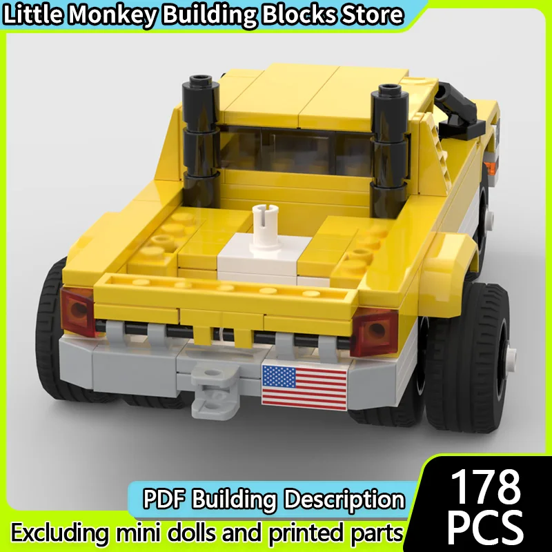

City Car Model MOC Building Bricks Yellow Truck And Tow Hook Modular Technology Children Holiday Gifts Assemble Toys Suit