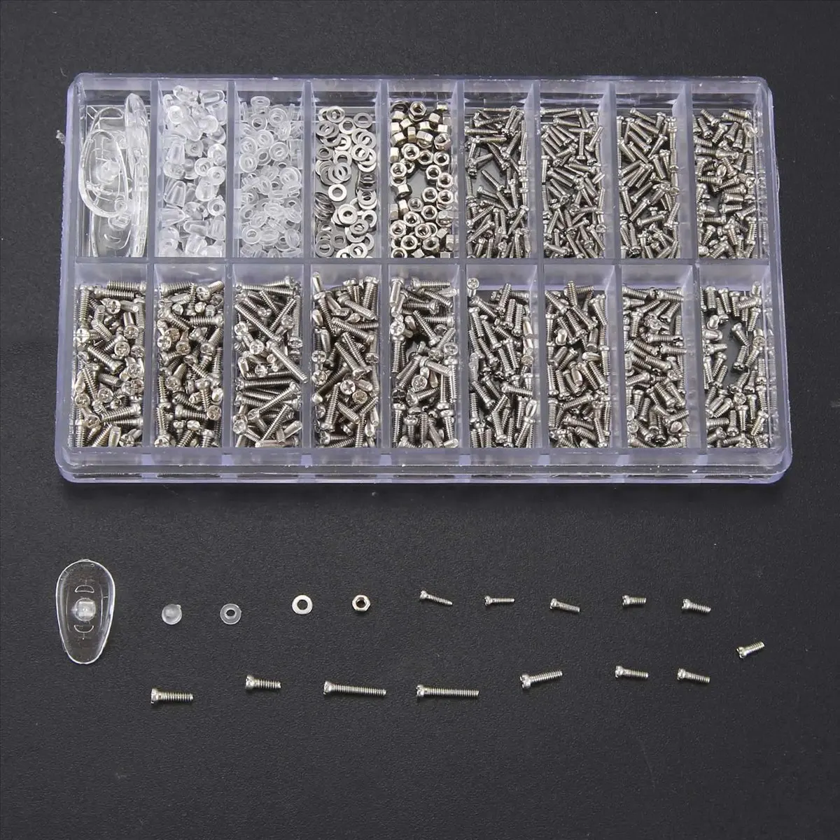 🔅Eyeglass Repair Kit Sunglasses Repair Kit With Nose Pads Screws Screwdriver Tweezers For Watch Clock Spectacle Repair