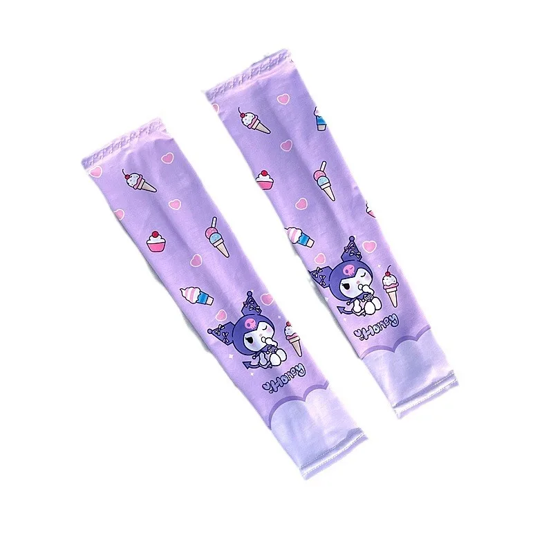 غطاء للأكمام الجليدية للأطفال من Miniso صيفي رقيق ولطيف على شكل رسوم كرتونية للرجال والنساء من الحرير الجليدي للأشعة فوق البنفسجية لحماية الذراع من الشمس