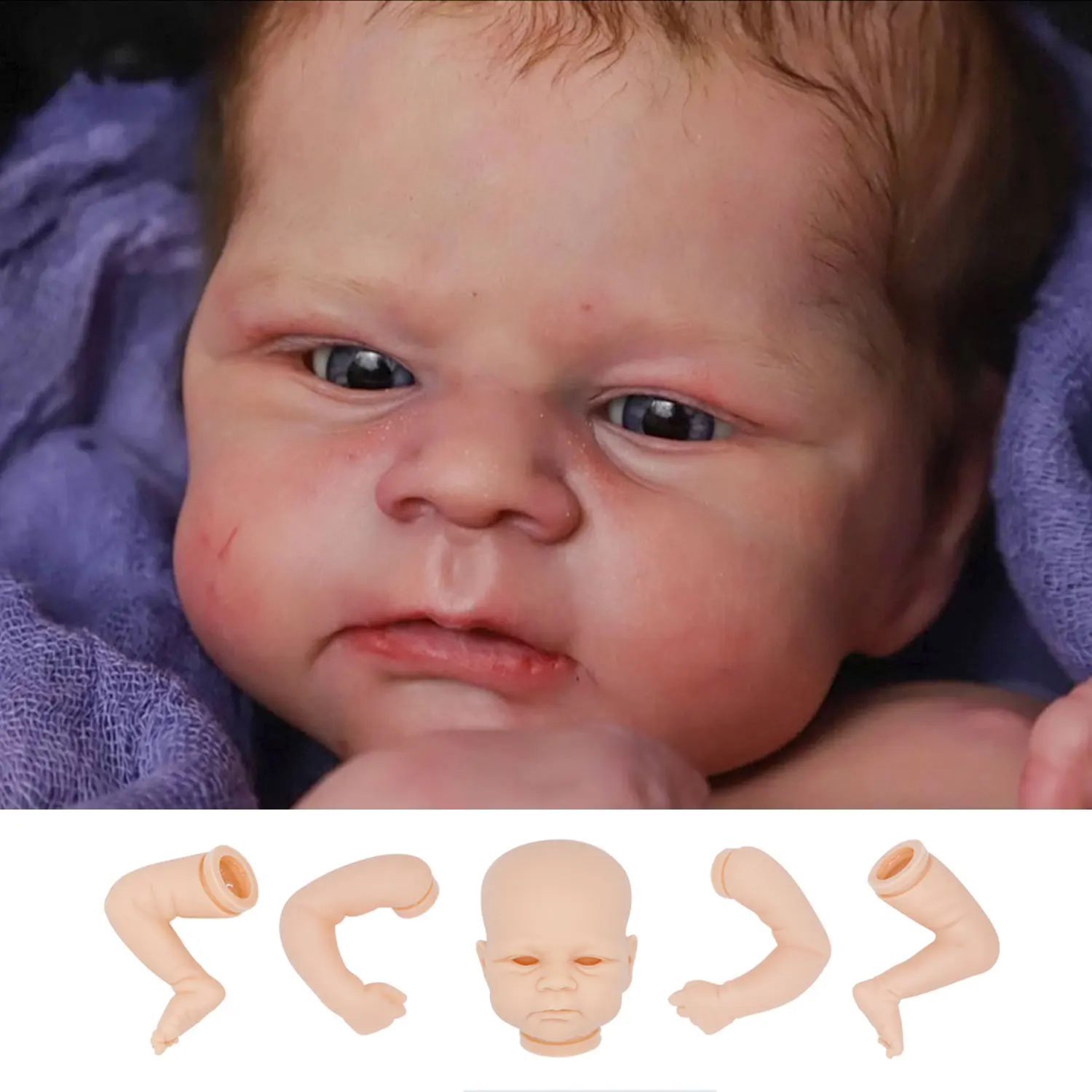 Witdiy Elijah 45 cm/17.72 inch new vinyl blank reborn doll baby unpainted kit/Give 2 gifts