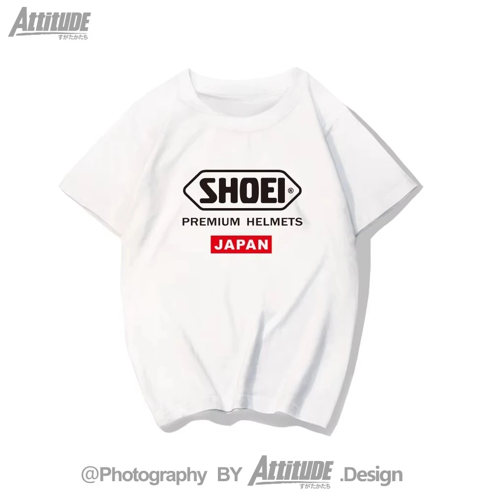 دراجة نارية يابانية، قاطرة، سيارة سباق، خوذة سيارة رياضية SHOEI من القطن الخالص برقبة دائرية وأكمام قصيرة