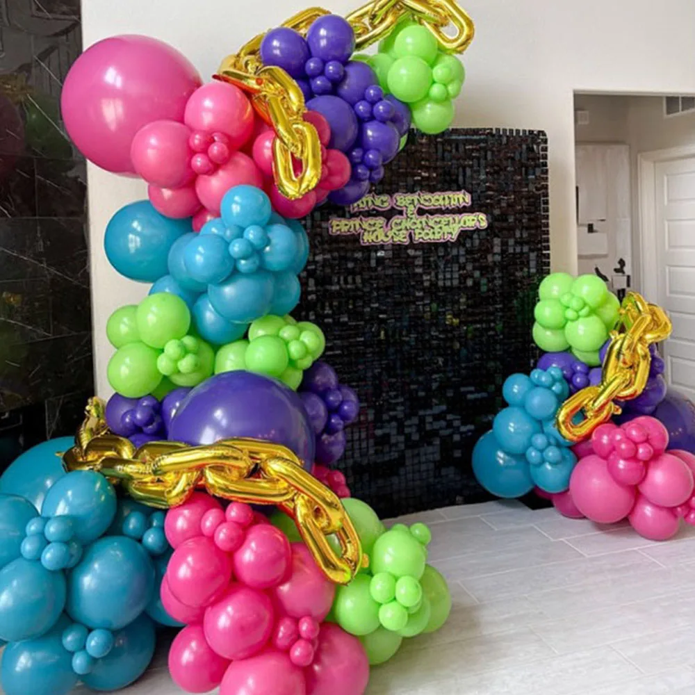 

145pcs Colorful Balloon Gold Chain Garland Arch Kit Multicolor Latex Balloon Decor Wedding Birthday Decor Kid Shower Favor Party