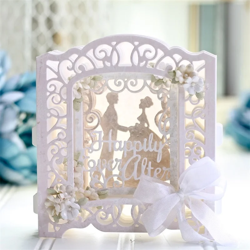 Vintage Lace Album Box Metal Cutting Dies Set for DIY Scrapbooking Paper Card Decoration Crafting Embossing Dies 2024 Hot Sale