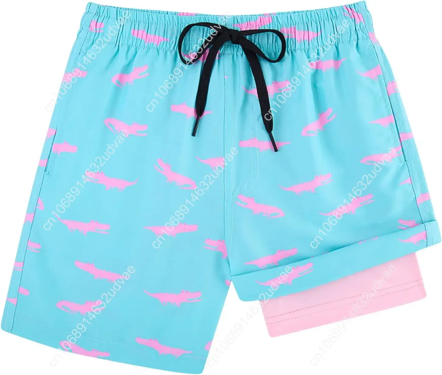 Cozople Boys Swim Trunks with Boxer Brief Liner Compression Swimwear Quick Dry Swim Shorts Bathing Suits 7-20 Years