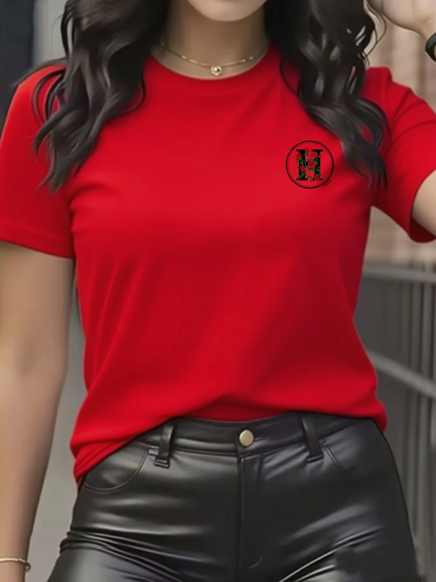 Women's T-Shirt Leisure Fashion Short Sleeve Cotton Tees High Quality Comfortable Brand T-shirt Summer Streetwear Y2k Top