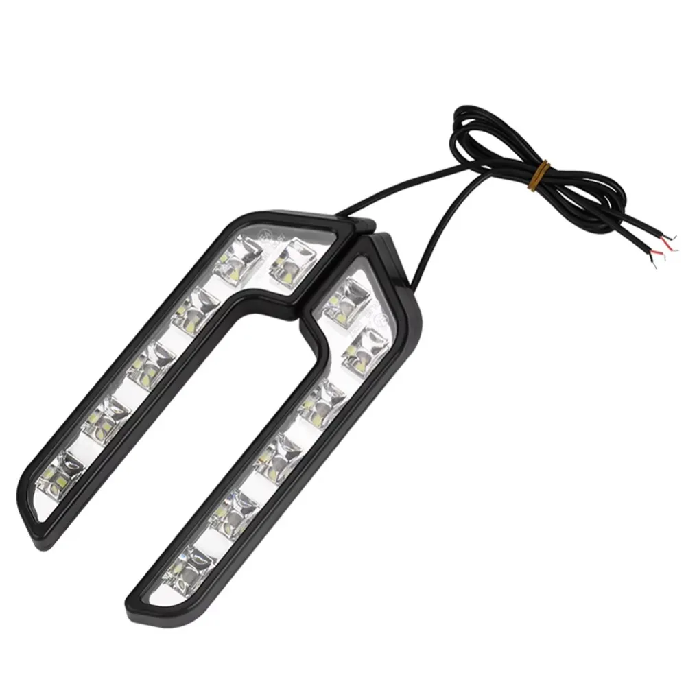 2pcs Quality 6LED Car Daytime Running Light Super Bright L Shaped Driving Fog Lights 12V Waterproof LED Driving Lights Auto