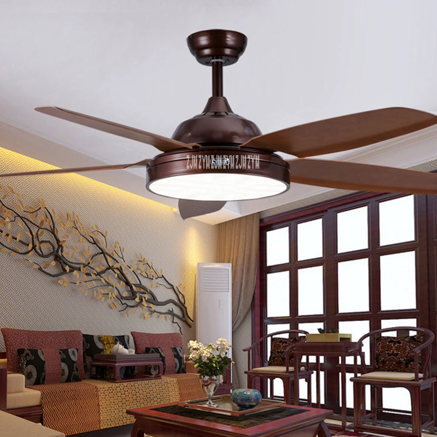 Ventilador LED de 52 pulgadas con luces, ventilador de techo minimalista para comedor, sala de estar, con Control remoto, 52SW-5005