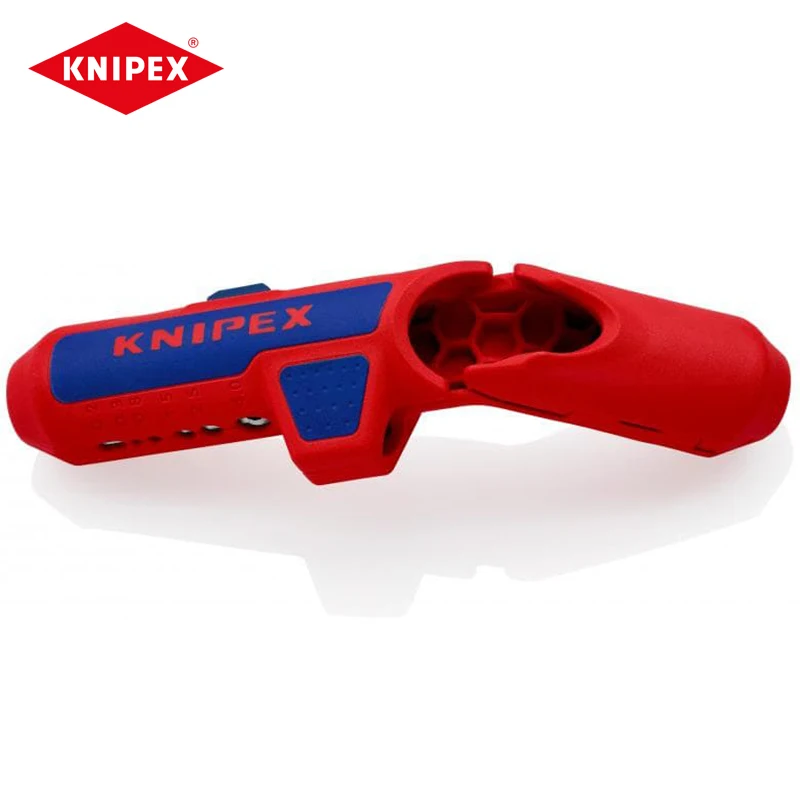 KNIPEX 16 95 01 SB Universal Stripping Tool Ergostrip Metric Sizes Right Handed Version 3 IN 1 Wire Stripping Tool Curved Handle