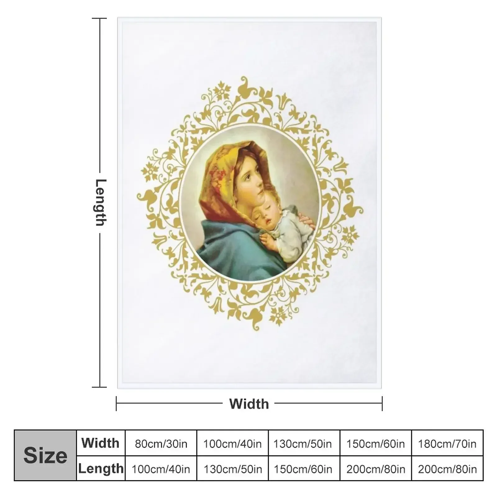 Virgin Mary with Jesus Child Throw Blanket Tourist Bed Fashionable funny gift Blankets