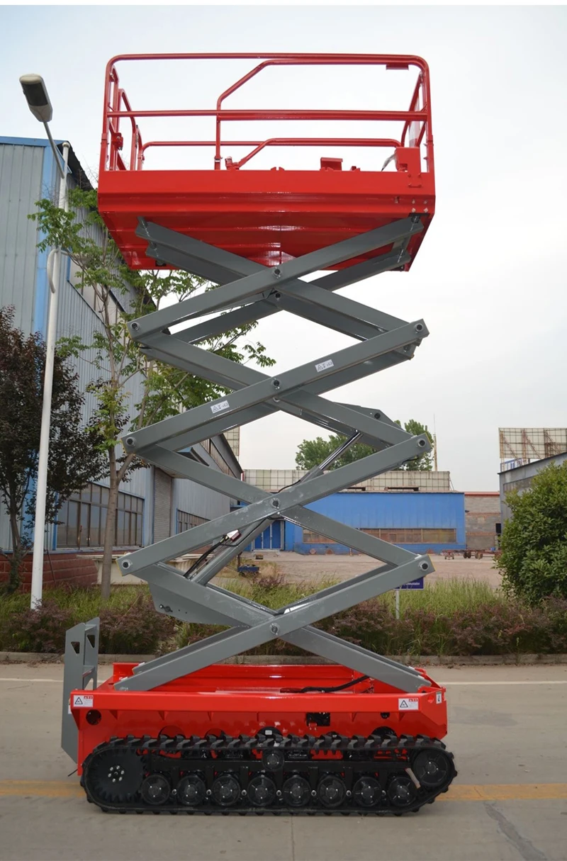 Electric Hydraulic Scissor Lift Vertical Worktable Mobile Platform Self-propelled Battery Track Height Lift  FOB price