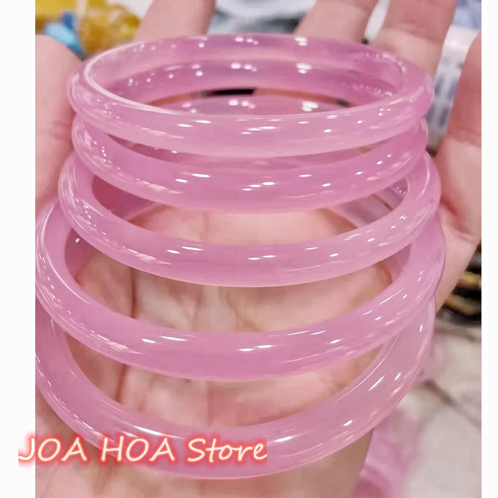 

Hot Selling Natural Cherry Blossom Pink Light Powder Jade Bracelet Exquisite Noble Jadeite High Quality Bangle Fine Jewelry