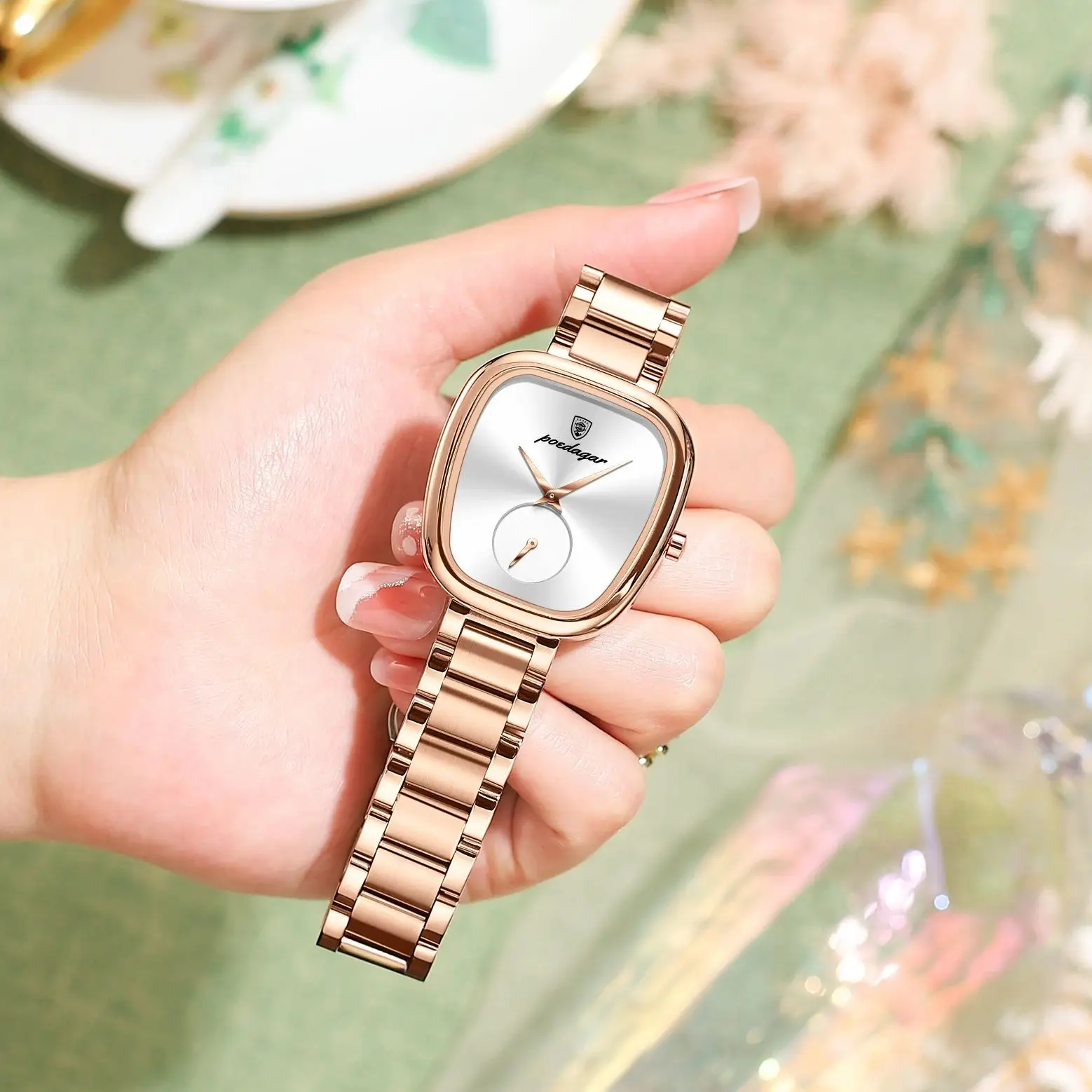 POEDAGAR Top Eleganckie damskie zegarki Wodoodporny zegarek ze stali nierdzewnej dla kobiet Moda Oryginalny damski zegarek kwarcowy Reloj