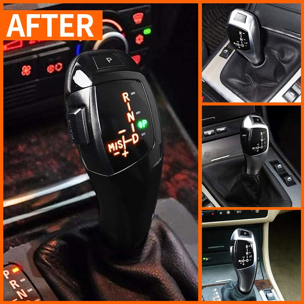 Car LED Gear Shift Knob Head Automatic Shifter Lever For BMW X1 E84 Z4 E89 1 3 7 Series E81 E82 E87 E88 E90 E91E92 E93 E38