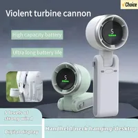 2025 New Hanging Neck Outdoor 180 Degree Folding Desktop Mini Fan Hand-held Folding High-speed Powerful Turbo Fan