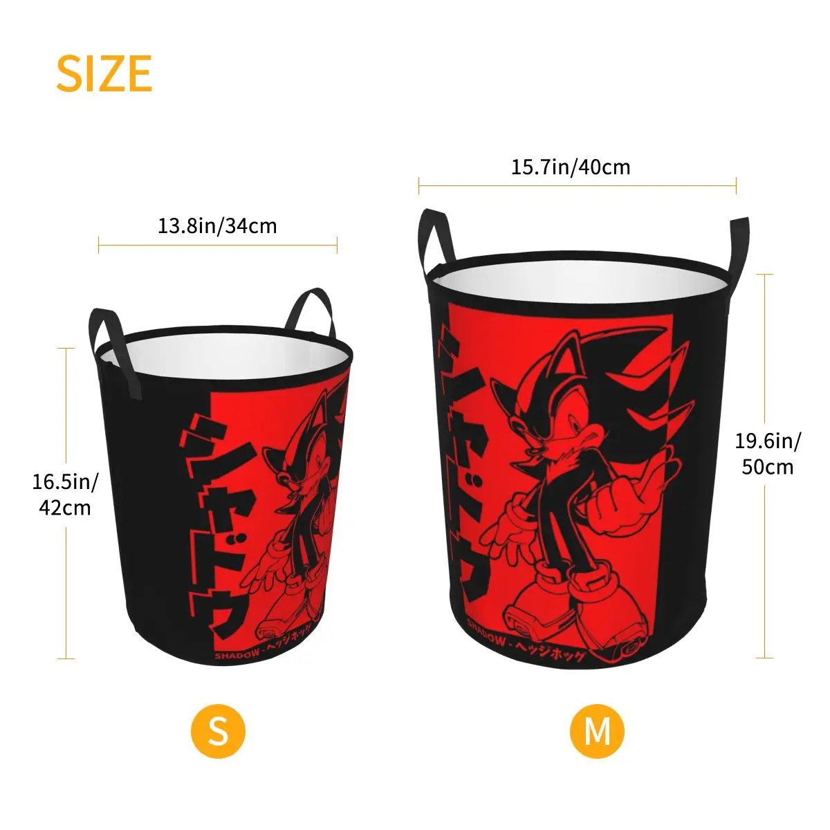 Japanese Shadow The Hedgehog Foldable Laundry Baskets Dirty Clothes Home Organizer Large Waterproof Box For Home Kids - Image 2