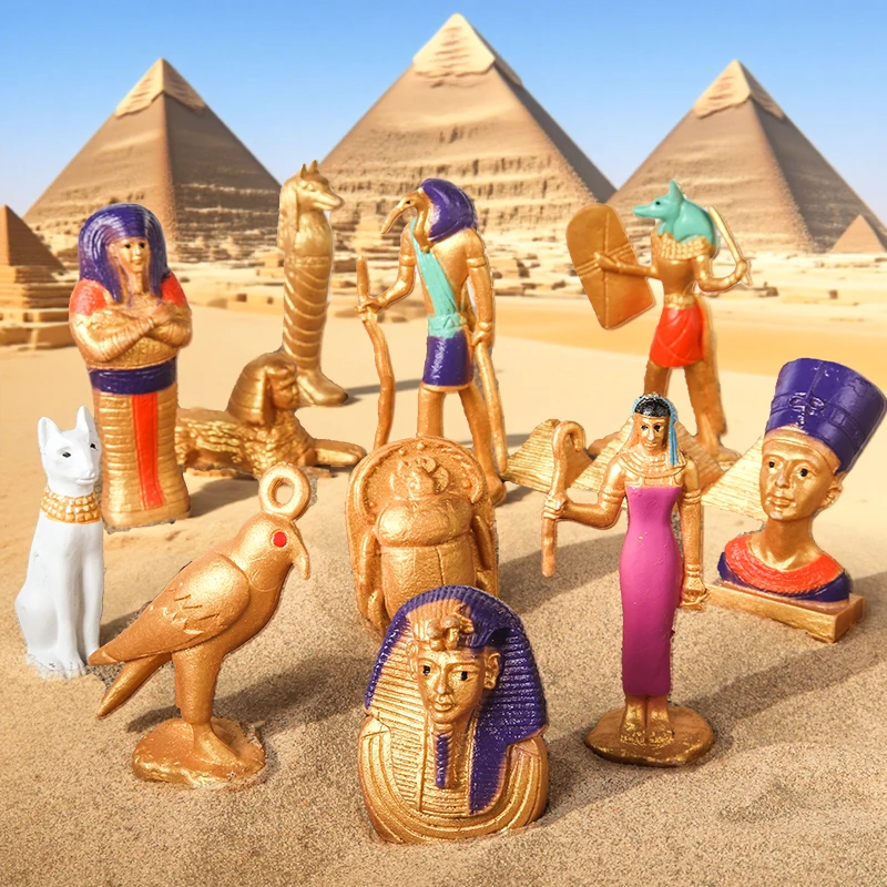 Oenux صندوق المومياء المصري القديم أبو الهول الهرم باستيت تاج محل معلم جدار عظيم الكولوسيوم نموذج مجموعة عمل الشكل لعبة هدية
