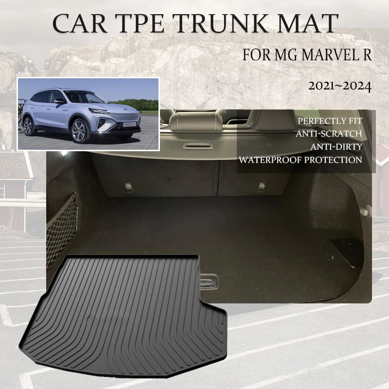 Car TPE Rear Trunk Mat For MG Roewe Marvel R EV 2021 2022 2023 2024 Waterproof Pad Trunk Tray Carpet Boot Cover Auto Accessories