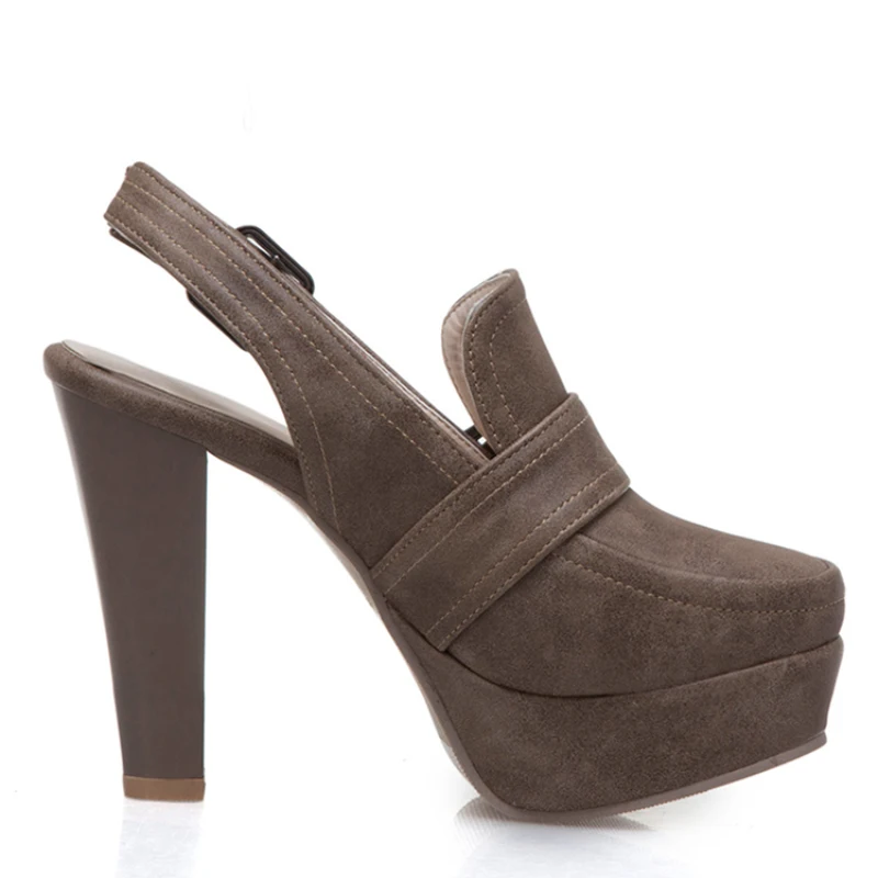 Large Size 48 Sexy Women Pumps Slingback High Heels Shoes Vintage Platform Grey Heels Pump Party Shoe Summer Autumn Sandals Lady
