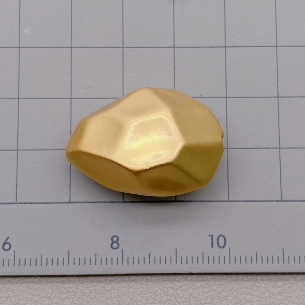 30 PCS Matte Finish Chunk 15x19mm Beads Gold Color Components Jewelry Supplies