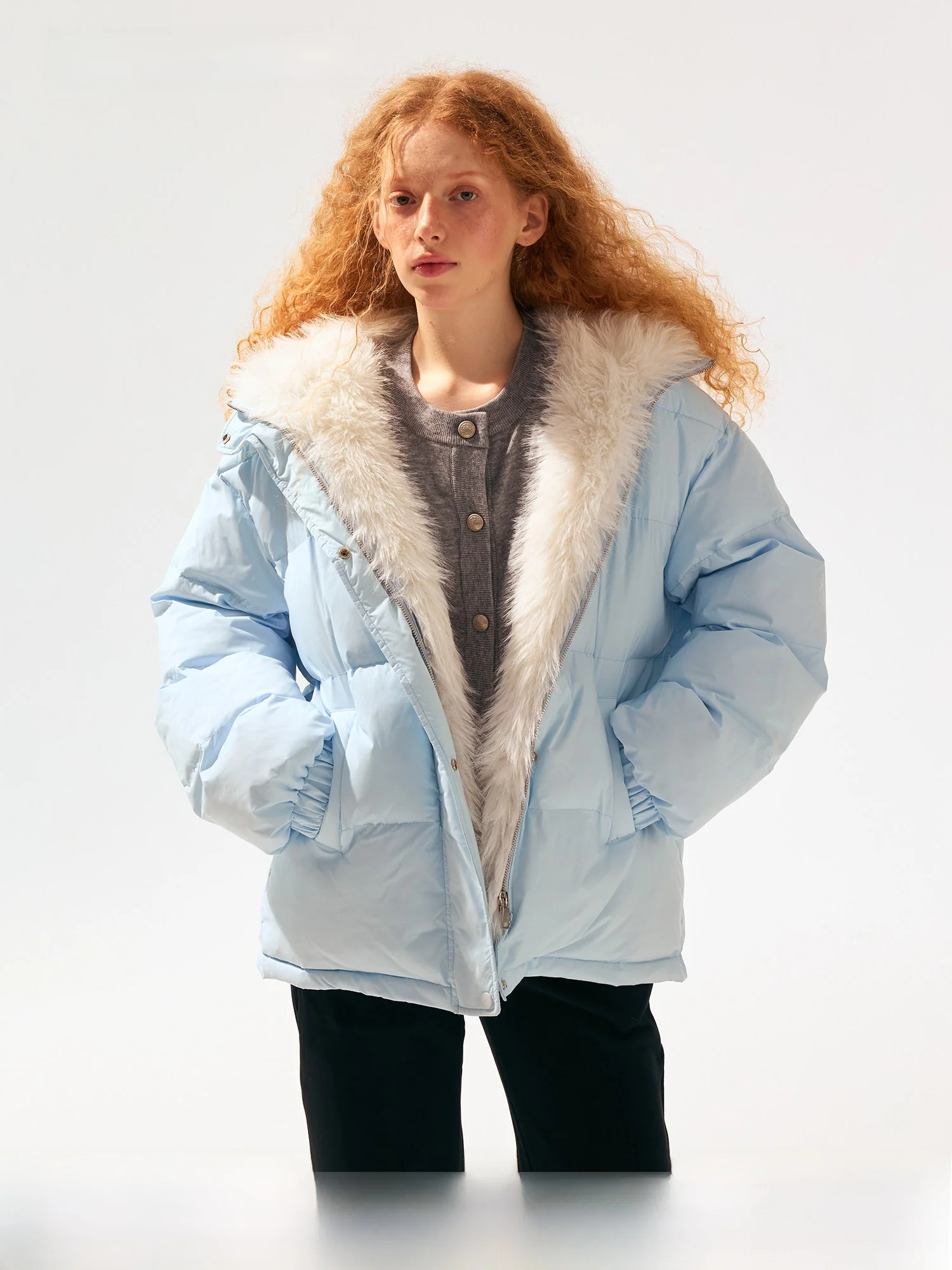 

Женская пуховая куртка SereneEase с отстегивающимся меховым воротником, осенне-зимняя, новая, теплая, повседневная, свободного кроя, из полиэстера