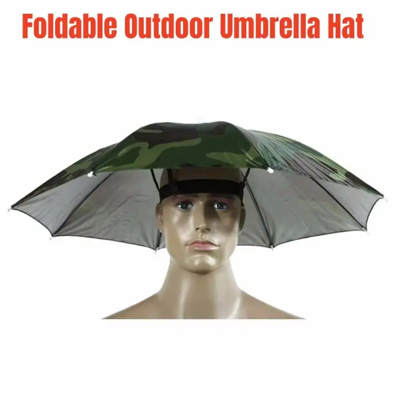 Foldable Outdoor Umbrella Hat Women Men Fishing Headwear Sun Cap Camping Fishing Headwear Cap Beach Head Hats