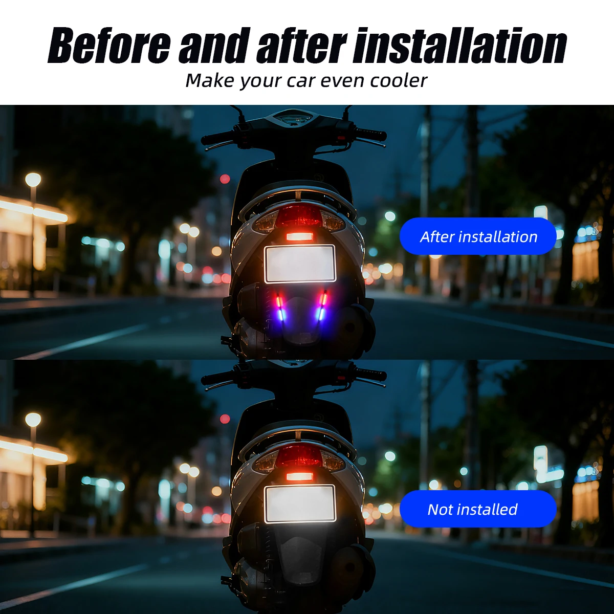 Energy saving flashing red blue dual light LED module for motorcycles For cars electric vehicles motorboats pickup trucks lamp