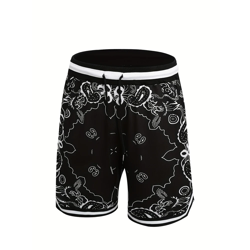 3D Print Paisley Pattern Men Beach Short Luxurious Vintage And Elegant Drawstring Board Shorts Summer Loose Quick Dry Shorts