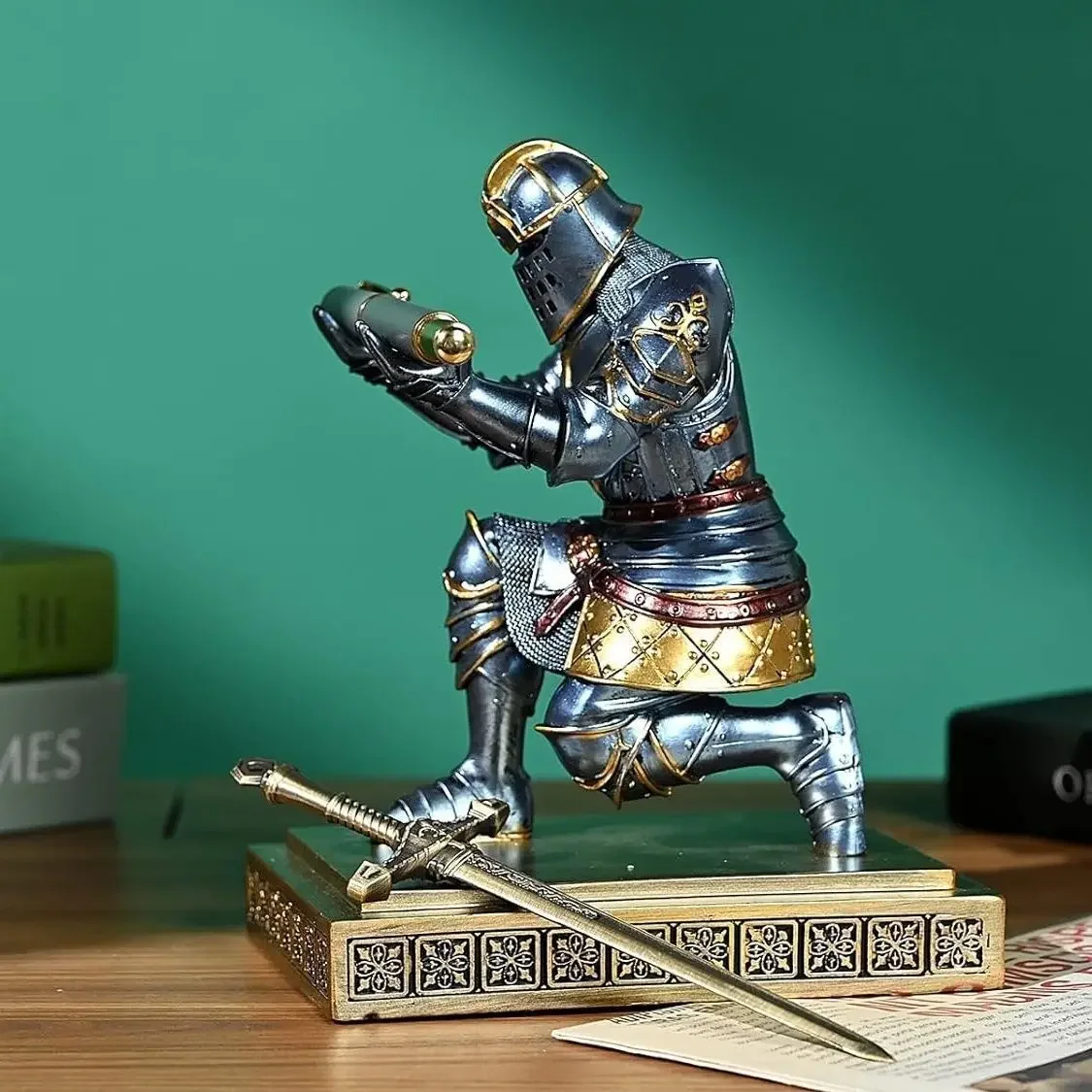 Pen holder, armor, creative pen holder, mobile phone watch ornament, genuine study, gift.