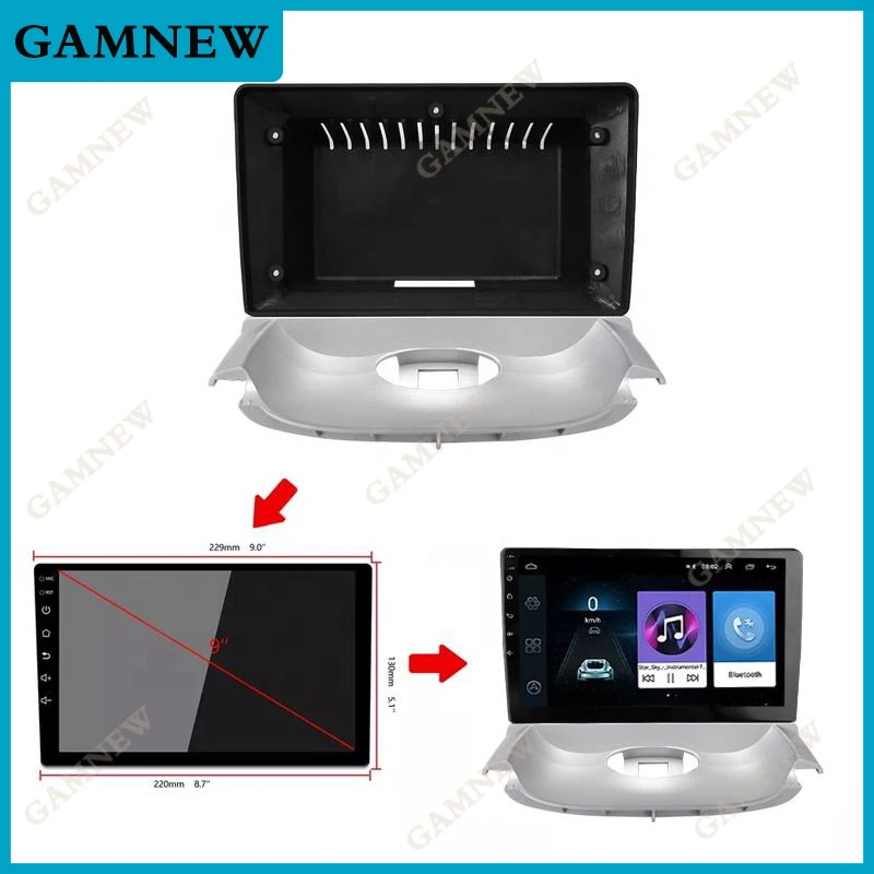 9 Inch Car Fascia Frame Adapter Decoder Android Dashboard Radio Kit For Peugeot 206 2004-2008 Citroen C2 2006-2013