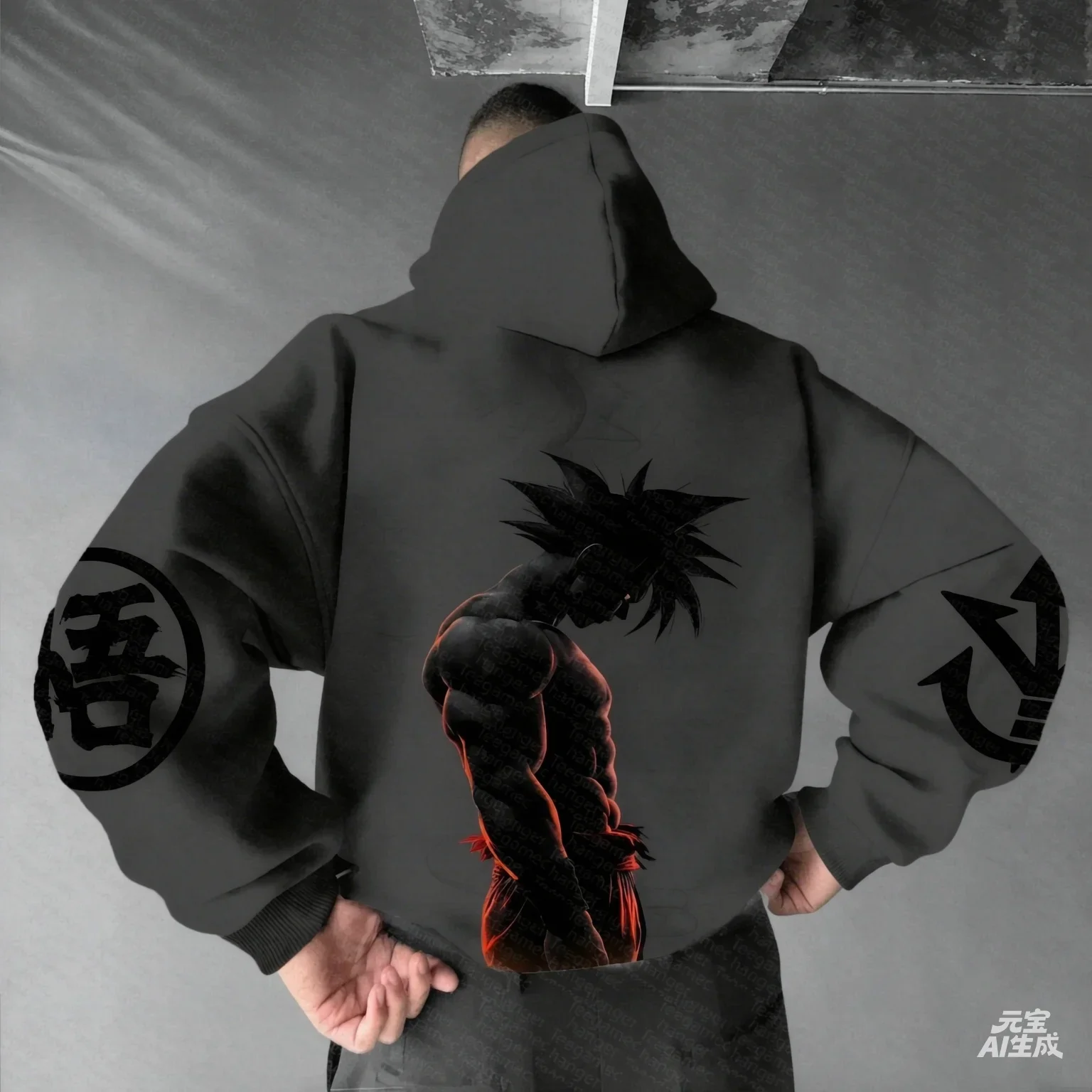2026/27 Dragon Ball Goku Saiyan Harajuku Street Dress Herbst Eltern-Kind Retro Hoodie Winter Oversized Hoodie Langarm – Detail 8