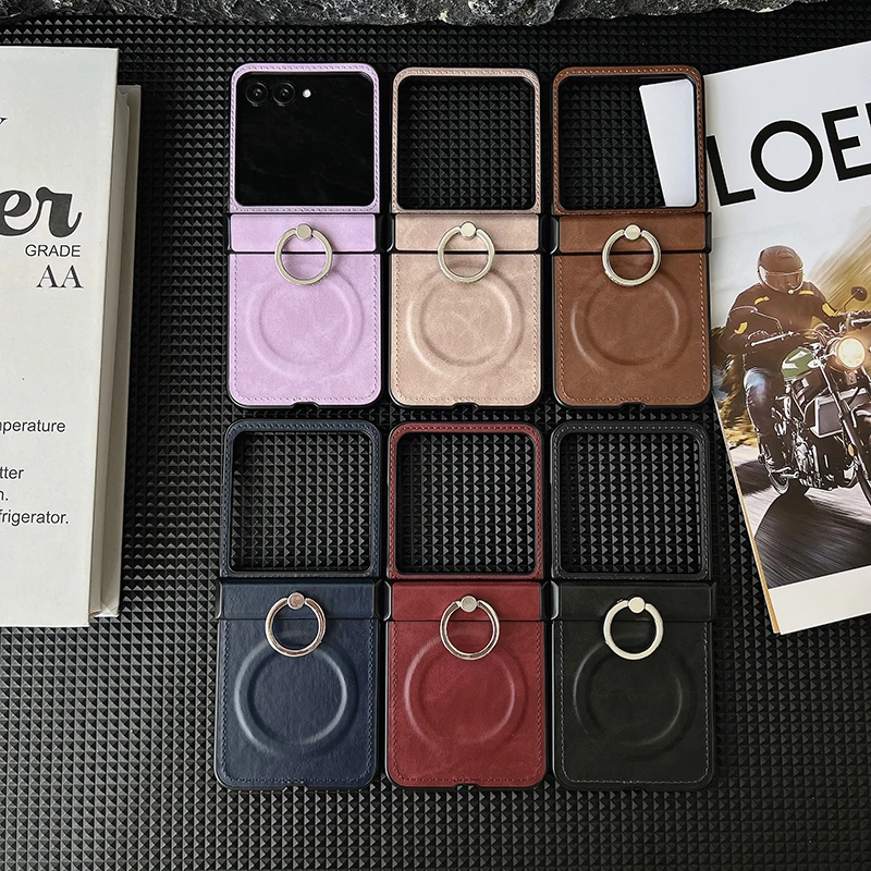 حافظة لهاتف موتورولا رازر 50 الترا 60 40 50S Razr + 2024 ريترو شمع زيتي نمط بولي Leather حافظة هاتف جذابة مغناطيسية #6