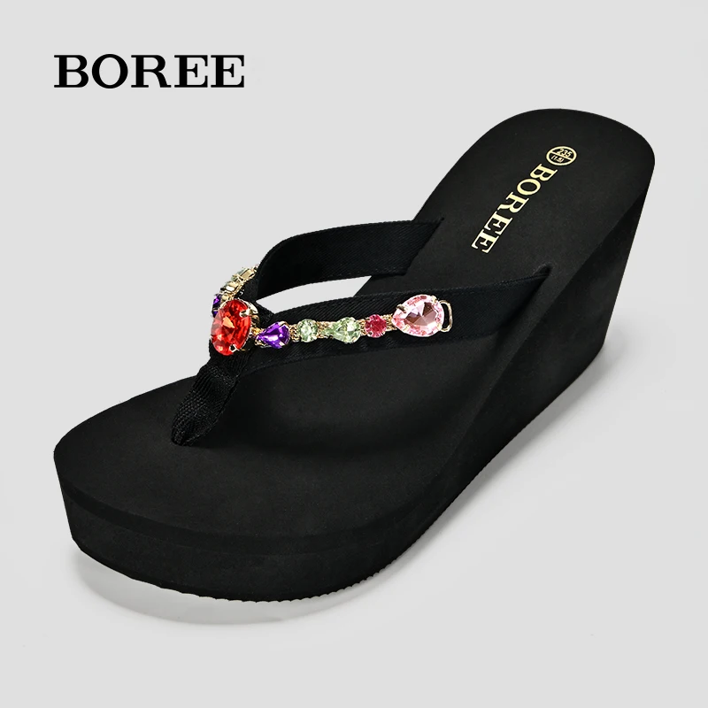 BOREE Flip Flops Women Shoes Beach Sandals Wedge Platform Light Plus Size Shoes Non-slip Slippers dames teenslippers zomer 2024