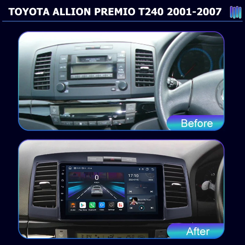 roadivox Android car radio AI VOICE for TOYOTA ALLION PREMIO T240 2001 GPS Navigation video Multimedia Player tape recorder