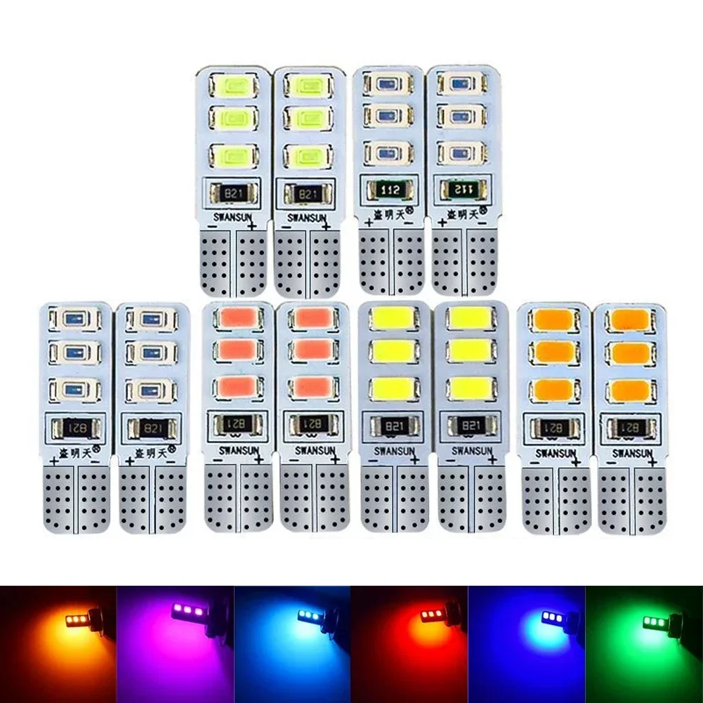 

2Pcs T10 Car Turn Signal Light 6LED Super Bright DC12V 24V License Plate Driving Reading Bulb for Motorcycle