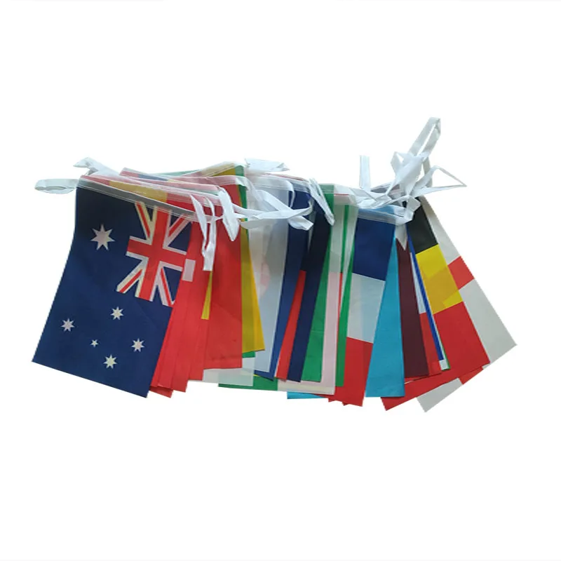 14*21 CM  Flags  10 Meters 32 Countries Hanging Banners For Celebration