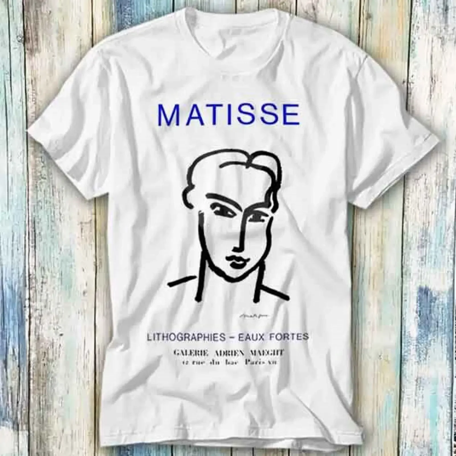 T-Shirt Matisse Ausstellung Poster Galerie Maeght Meme Geschenk Top 1244 Vintage Washed Stretched Unisex Herren Atmungsaktiv