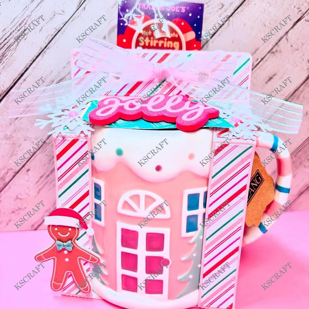 KSCRAFT 11oz Mug Holder Cutting Dies Stencils for DIY Scrapbooking Decorative Embossing DIY Paper Cards