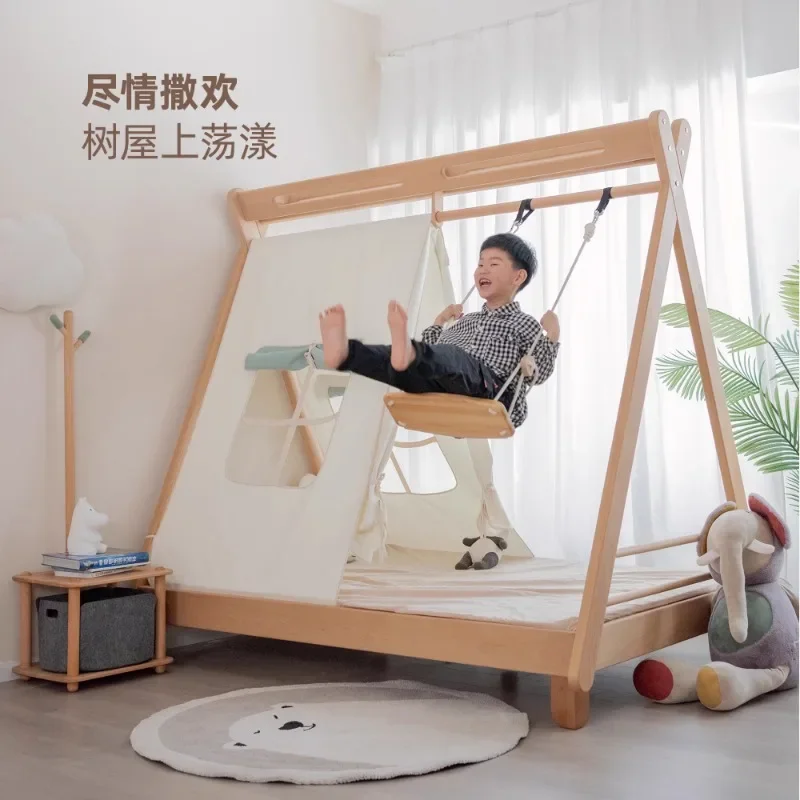 

Tree House Children's Bed Tent Play Bed Solid Wood Multifunctional Swing Popsicles Homestay Children's Room