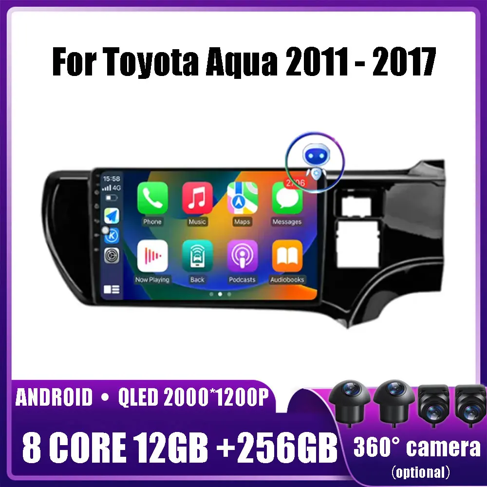 

Android 14 for Toyota Aqua 2011 - 2017 Car Multimedia Player Head Unit Stereo GPS Navigation BT WIFI DVD car accessories tools