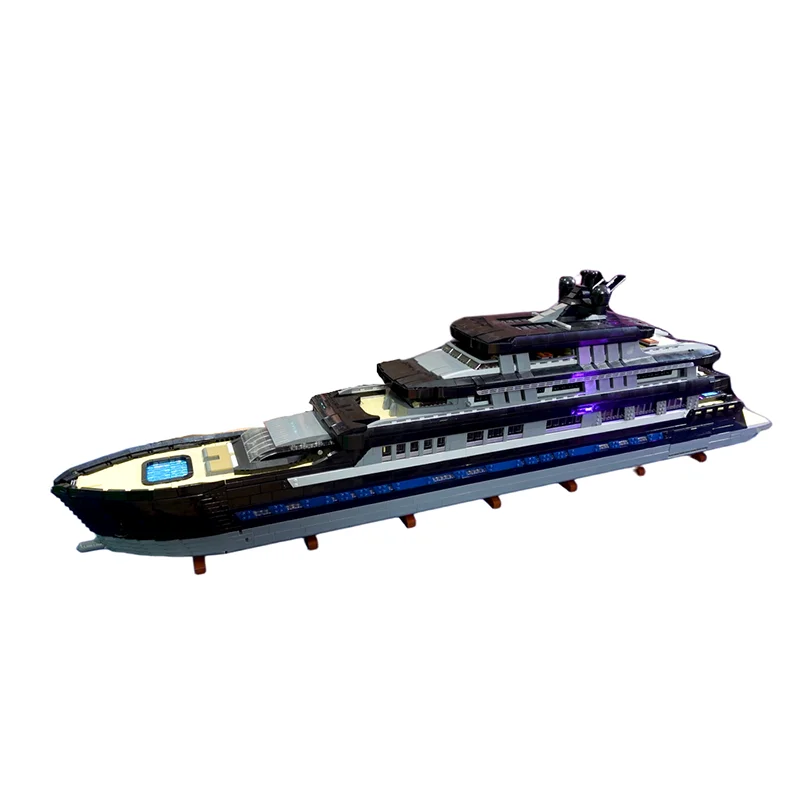 ตัวต่อ MOC เรือยอชท์หรูขนาดใหญ่ 16185 ชิ้น แบบจำลองเรือขนาดเล็ก ของเล่นตัวต่อสถาปัตยกรรม DIY ไอเดียของขวัญคริสต์มาสสำหรับเด็ก