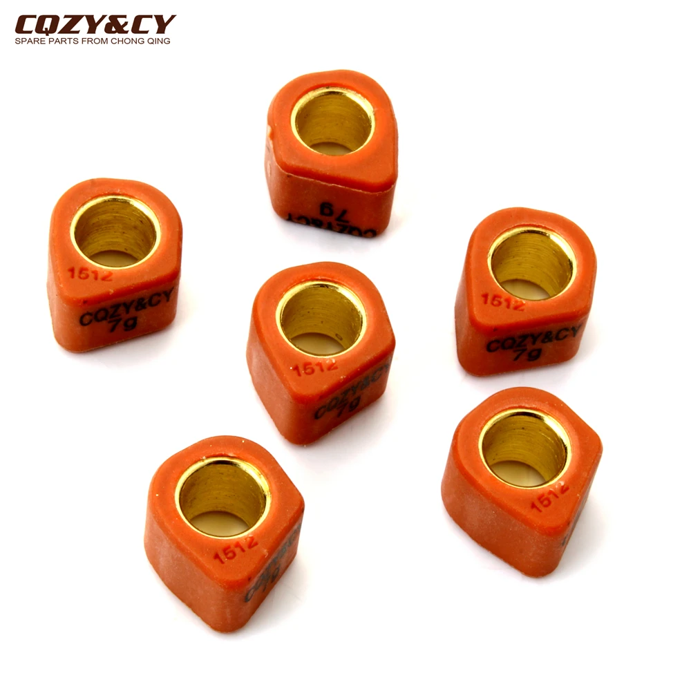 6pc Racing Variator Sliding Weight Set 15x12mm 6g 6.5g 7g 8g For Yamaha Minarelli JOG 50 90 BWS Aerox Neo\'S 100 1PE40QMB