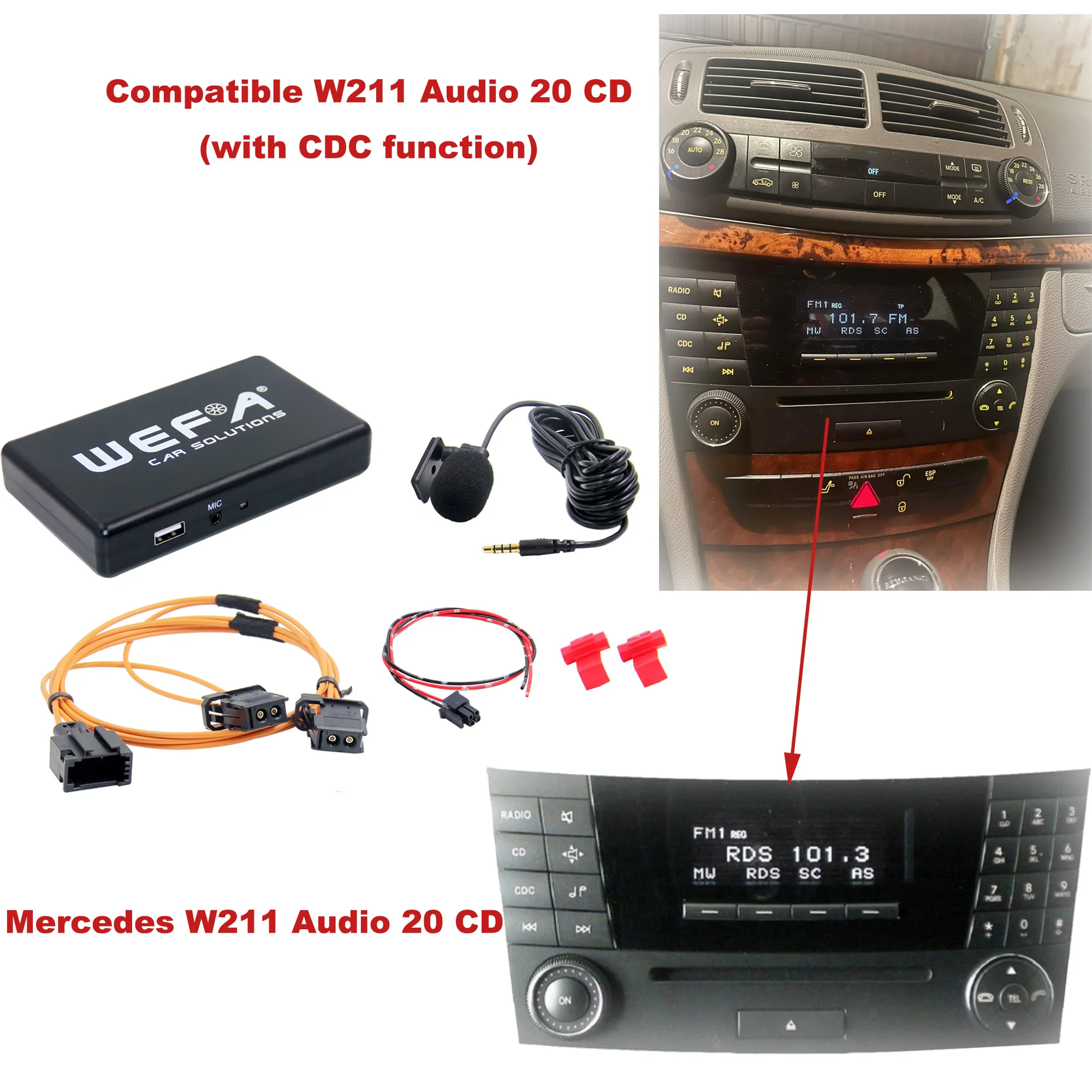 MOST Bluetooth USB Adapter Compatible Mercedes W211 Radio Audio 20