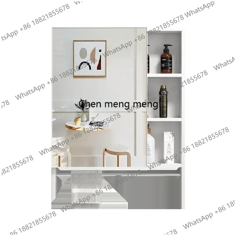 Bathroom LED Beauty Mirror with Defogger Dimmer Towel Bar Wall Aluminum Smart Mirror Cabinet Coiffeuse Make Up Vanity Mirror