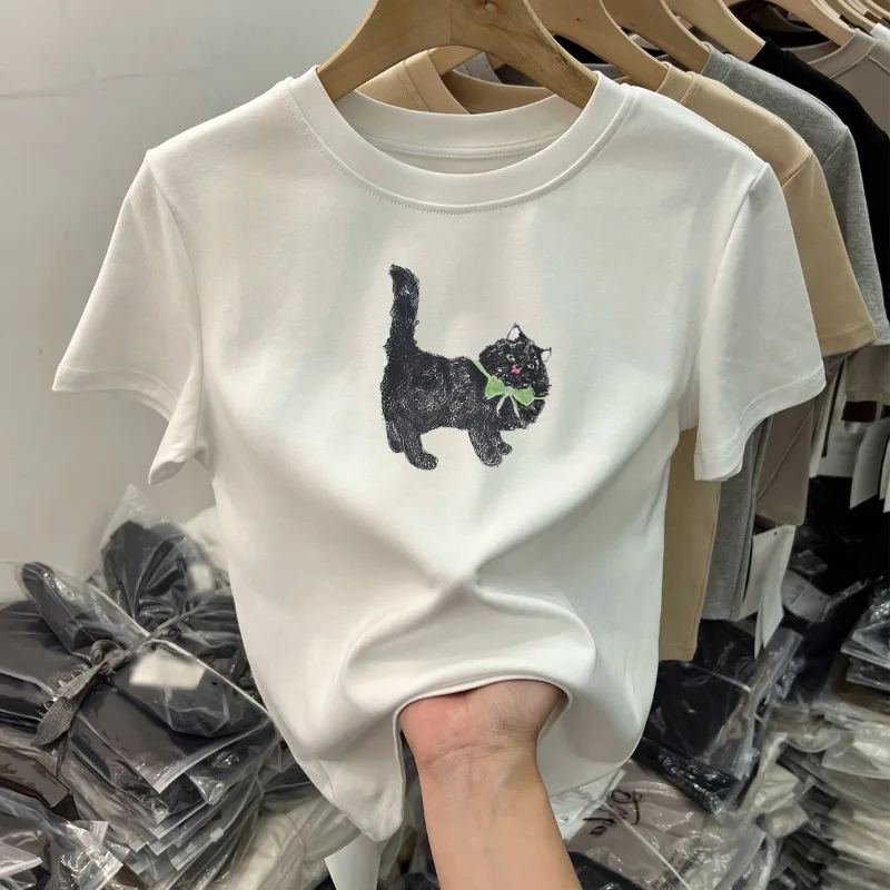 Fashion New Explosion of Women Summer Loose Casual Short-sleeved T-shirt Trend Fun and Unique Pretty Cotton Tops Womens Clothing