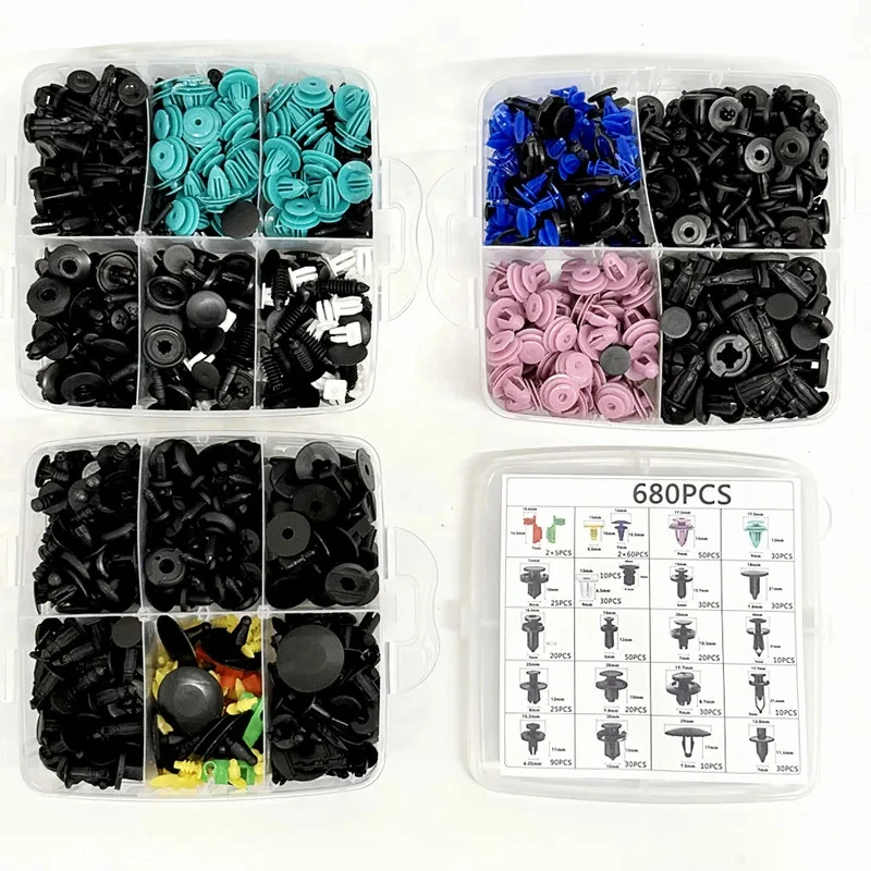 1295-teiliges Auto-Befestigungsclip-Set: Kotflügel-Nieten, Kunststoffclips, Karosserie-Drucknieten, Stoßstangen- und Türverkleidungs-Reparatur-Kit – Detail 7