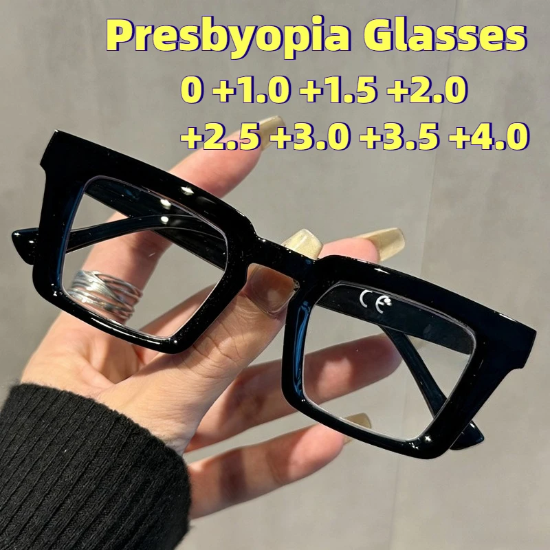 

New Square-Frame Anti-Blue Light Presbyopia Glasses Seven Colors Available Stylish Spring-Arm Reading Eyewear 0 To +4.0