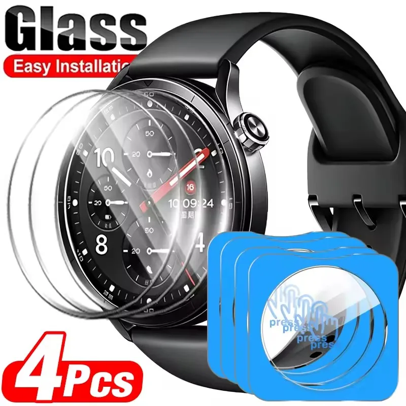 1-4Pcs Easy to Install Tempered Glass For Xiaomi Watch S5/S4 Smartwatch HD Screen Protectors Anti-scratch Protective Film Cover