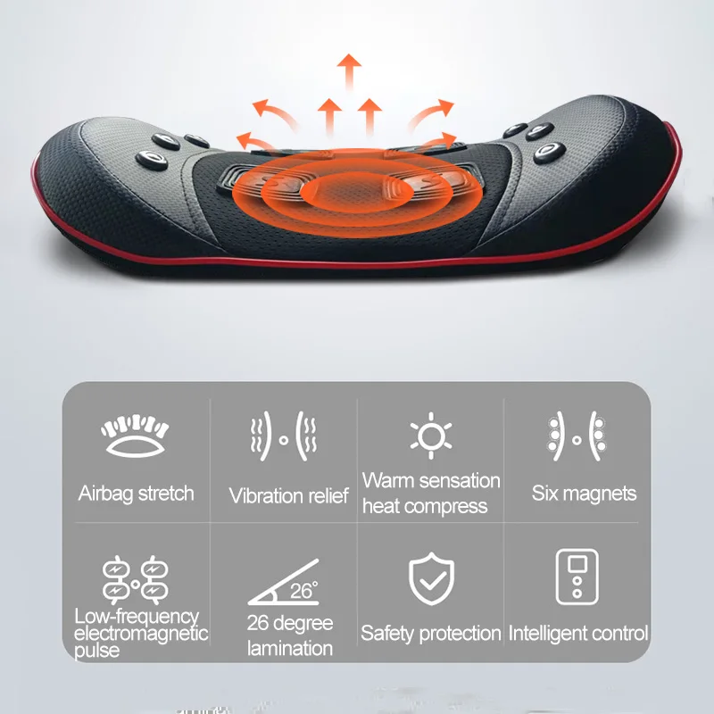 Electric Waist Massager Lumbar Traction Airbag Inflatable Lumbar Spine Back body Massage Vibration Relief Health Traction Therap